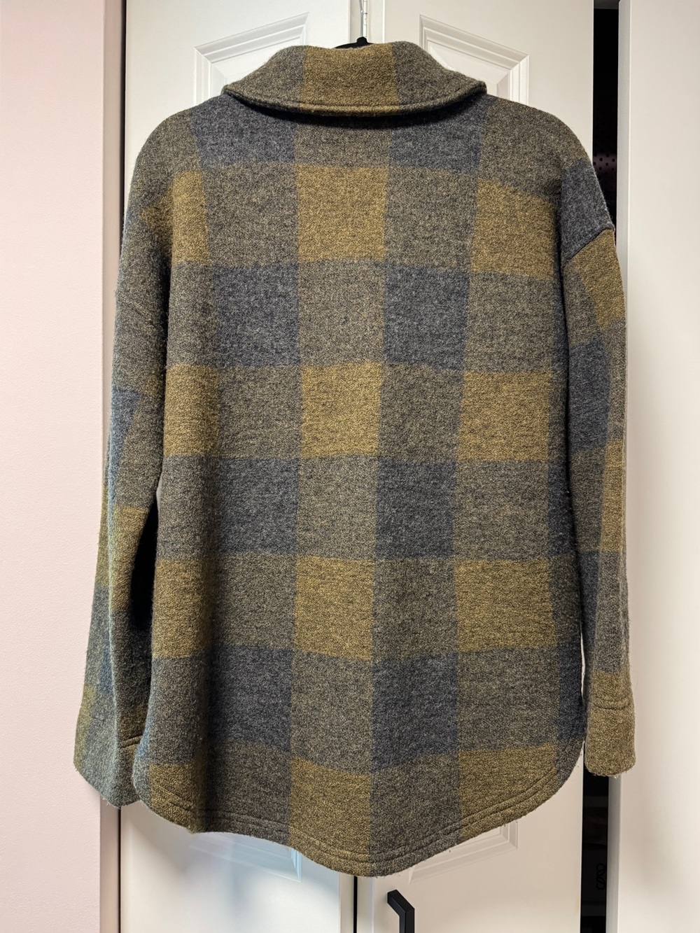 Madewell 100% Merino wool half zip popover sweater in Buffalo check S - Picture 4 of 7